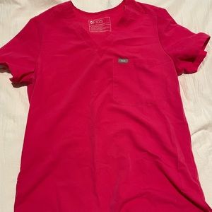 FIGS shocking pink scrub top size small